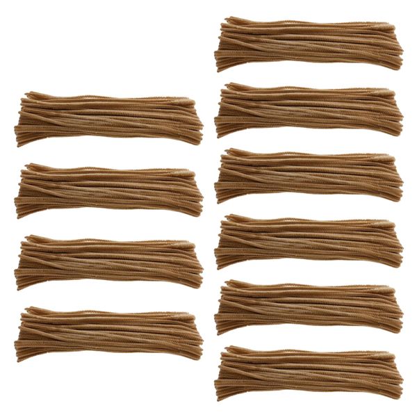 

10x 100pieces chenille stems pipe cleaners twist-flex rods for toy diy brown