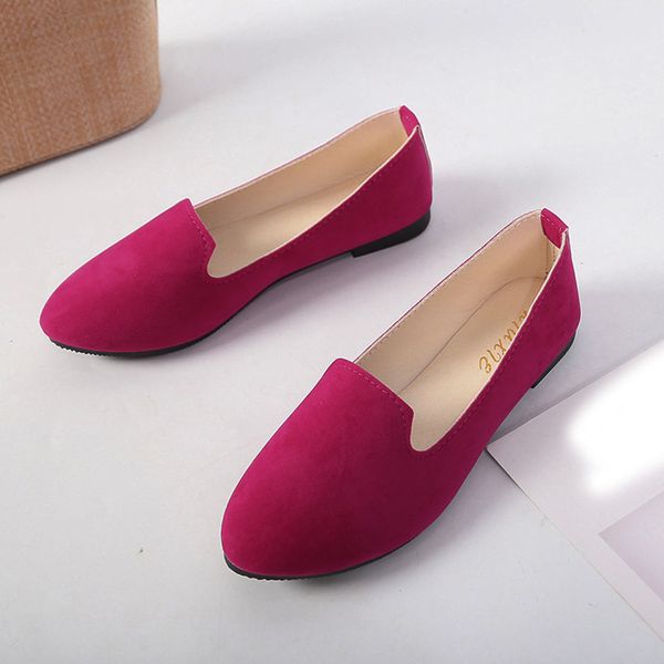 

flat shoes women girls solid big size slip on flat shallow comfort casual single flat shoes candy colors work shoes buty damskie, Black