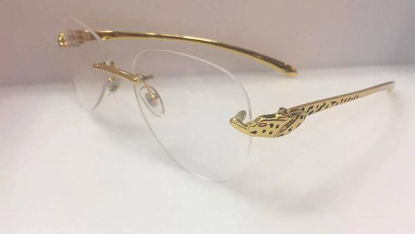 

oversized mens designer sunglasses for men buffalo horn glasses brand rimless vintage retro glasses eyeglasses gold silver metal clear, White;black