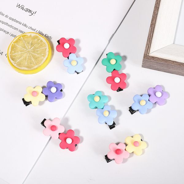 

2020 hair clips hair rope children cute flowers safety barrettes for lovely girls gifts children hair accessories, Black;brown