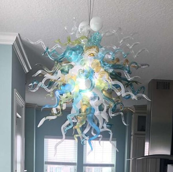 

contemporary lamps dining room hand blown chandelier led light source multi colored glass flower chandeliers lighting