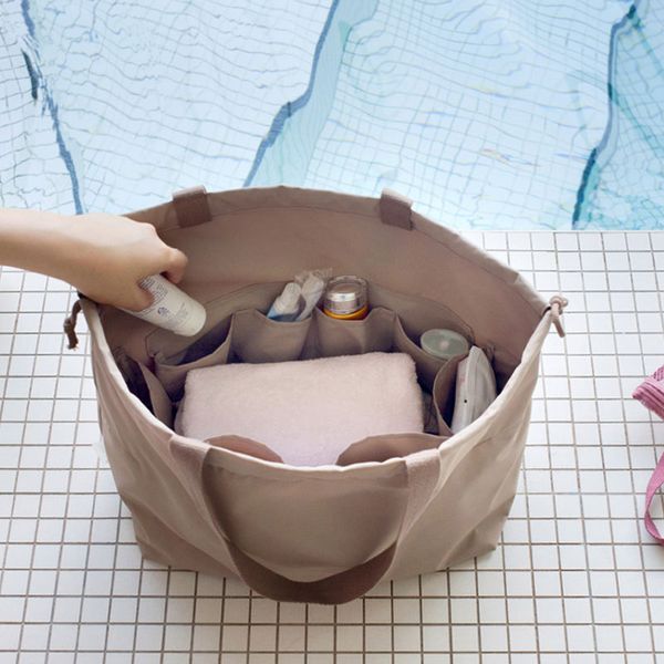

new nylon waterproof handbag beach bag large capacity women wash bag travel organizer shoulder bags portable duffel pink