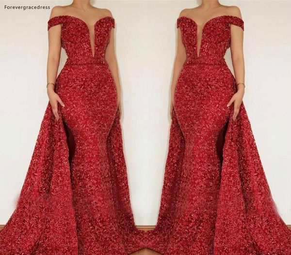 

red off shoulder evening dresses 2019 latest saudi arabia dubai sequined holiday wear formal party prom gowns plus size, White;black