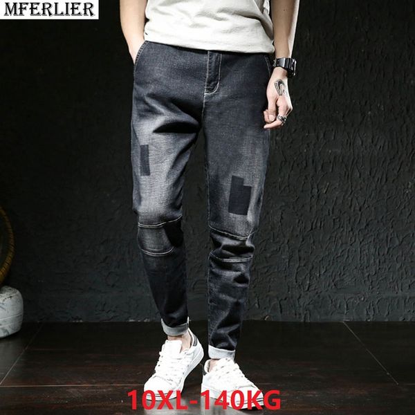 

mferlier plus size jeans hipster pants men big size 6xl 7xl 8xl 9xl 10xl long pants casual large 44 46 48 elasticity summer blue