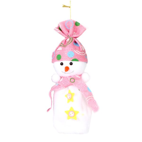 

christmas eve cute wrapping snowman shaped candy cookie apple bags christmas decoration supplies-pink pink
