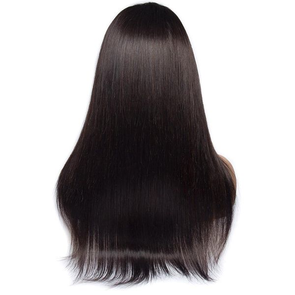 

24 inches 13x4 lace front human hair wigs pre plucked for black women remy brazilian straight lace front wig with baby hair bleached knots