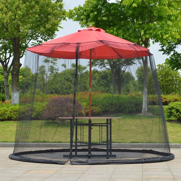Patio Umbrella Cover Mosquito Netting Screen Zipper Enclosure For