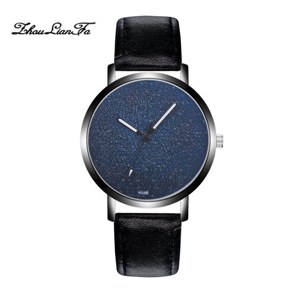 

korean fashion men sport watches simple quartz watches stainless steel case leather strap relog #k068-h, Slivery;brown