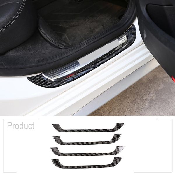 

soft carbon fiber car outside door sill protector plate cover 3d sticker for c class w205 c180 2016-2019