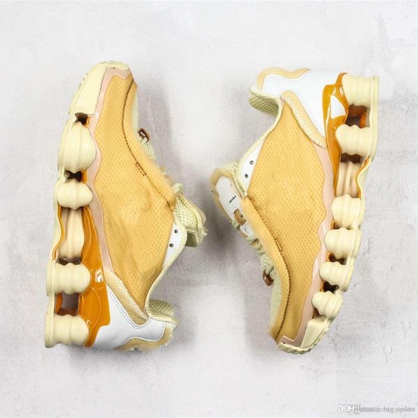 

new shox tl womens running shoes women breathable sneakers orange white outdoor walking sports chaussures r4 trainers size 36-39
