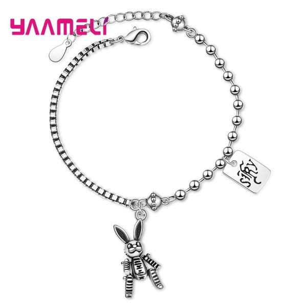 

2020 summer style new arrival 925 sterling silver choker stylish different styles pendant bracelets for girls women wife gift, Black