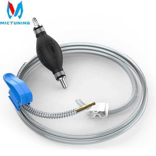 

mictuning 9ft messsiphon hose pump with shut-off clip anti-slip spring for gas diesel water liquid transfer tubing