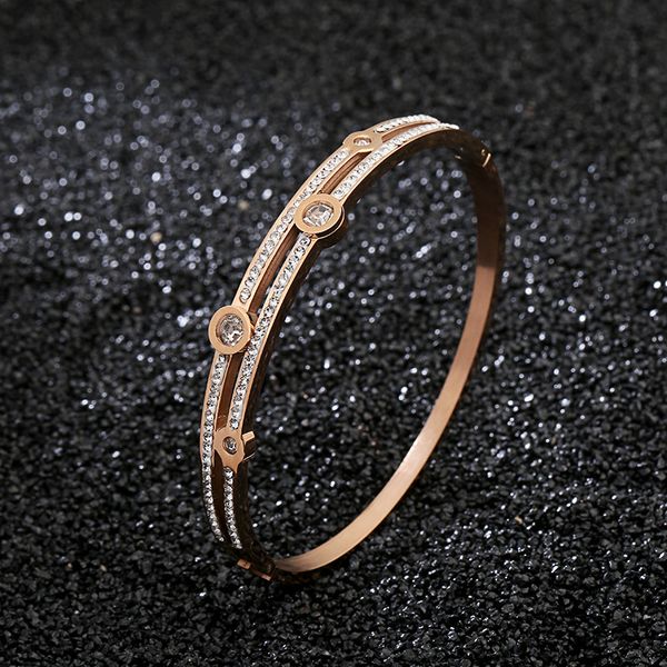 

известные бренды дизайн роуз позолоченные женщины дизайнер браслет браслеты для офиса дамы с cz stone лучший рождественский подарок, Black