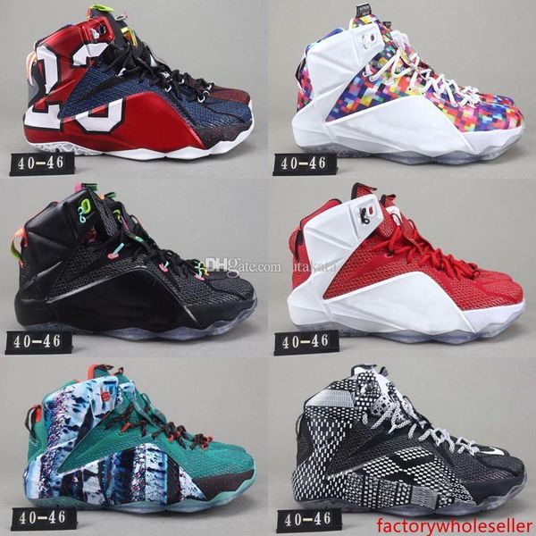 

box2019 с новыми высококачественными спортивными xii 12 элитными баскетбольными ботинками мужчины что такое черный белый металлический золот