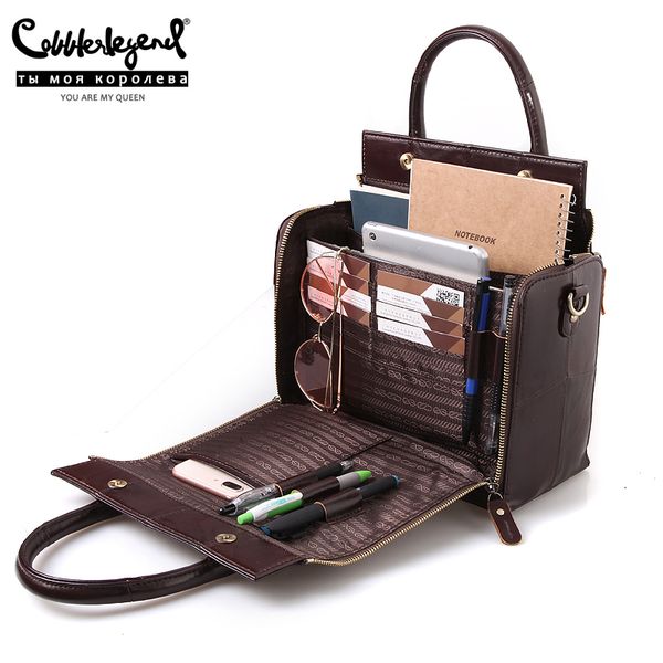 

cobbler legend multifunctional large genuine leather handbag roomy organizer shoulder crossbody bag for women 2019 lady tote cj191212