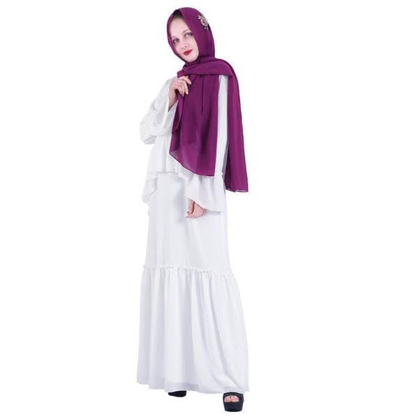 

cover-ups womens solid color muslim islamic dresses long sleeve dubai abaya party maxi dress loose chiffon