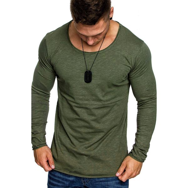 

autumn fashion cotton t-shirts long sleeve men's t shirt o-neck slim solid casual t-shirt clothes tees size 3xl, White;black