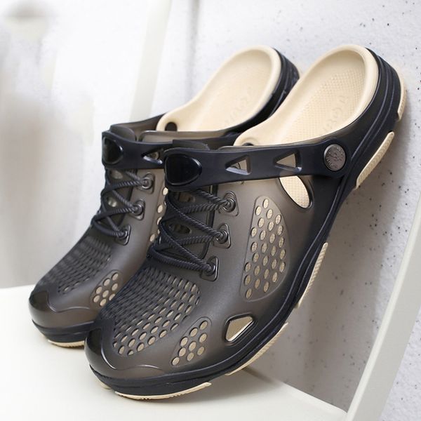 

2019 summer men shoes beach slippers men slippers fashion brand male summer shoes ka883, Blue;gray