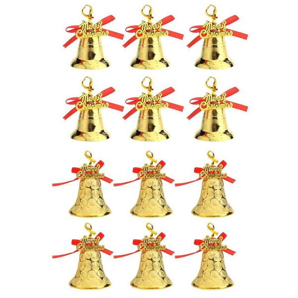 

6pcs plastic christmas bells pendant xmas tree hanging ornament party decor