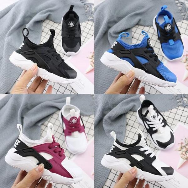 

new designer kids huarache 6/ running shoes triple huraches ultra children boy toddler trainers hurache sports outdoor sneakers ds04, Black;red