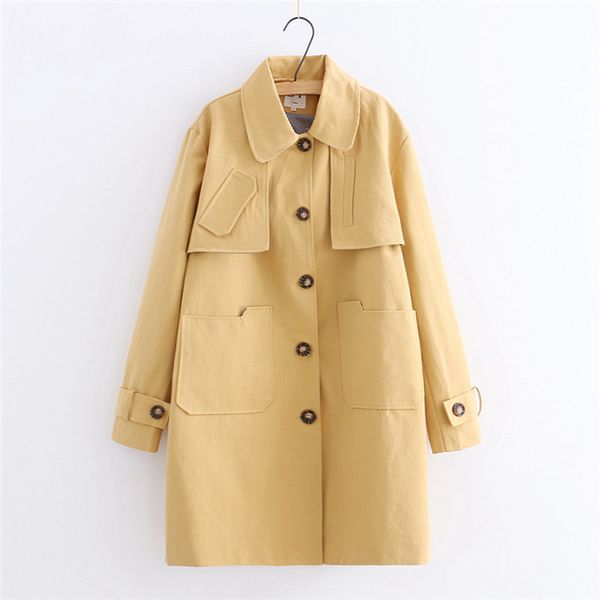 

spring clothing new style coat korean-style mid-length trench coat loose-fit single-breasted, Blue;gray