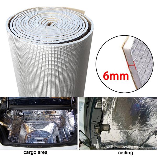 

6mm 236mil thick aluminum foil + muffler cotton car indoor heat sound deadening insulation soundproof dampening mat