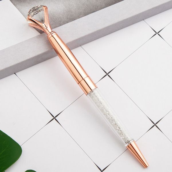 

многоцветная шариковая ручка уникальный офис школьные подарки поворот большой алмаз черные чернила металл простой канцелярские бизнес гладка, Blue;orange