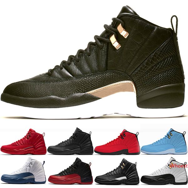 

12 12s мужские ботинки баскетбола 2019 новый полуночный черный мичиган flu game мастер-центр красный xii дизайнер спортивные кроссовки кросс