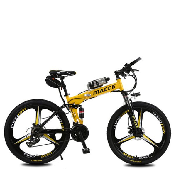 

electric folding mountain bike 26 "21 speed 36v 250w men and women students speed racing bicycle, Silver;blue