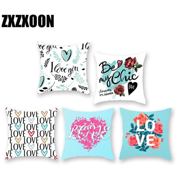 

lovely valentine's day present polyester throw pillow case cover love letter cushion cover capa de almofadas 45x45cm