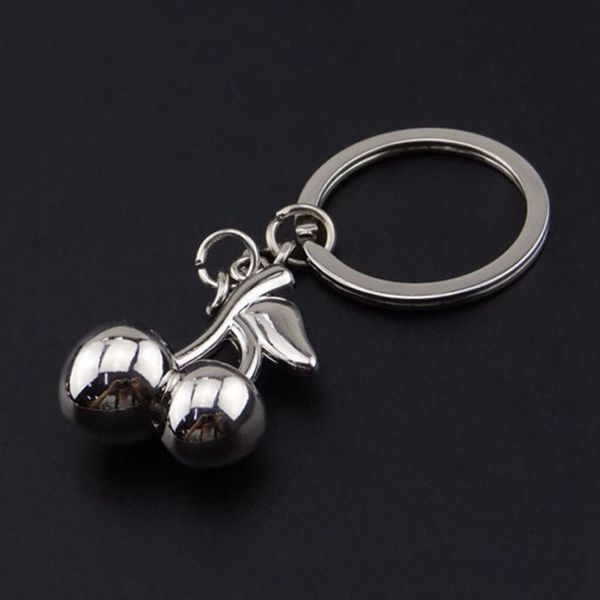 

cute zinc alloy cherry keychain key ring pendant girl friend kid gift present, Silver