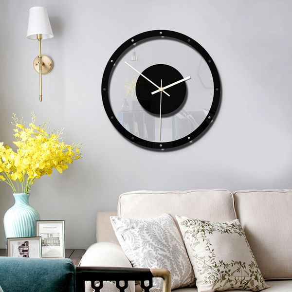 

silent transparent acrylic wall clock nordic style battery operated easy to read clock for living room bedroom