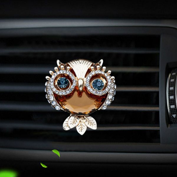 

crystal diamond owl style gold silver air freshener automobile interior decoration air vent perfume clip accessories car styling