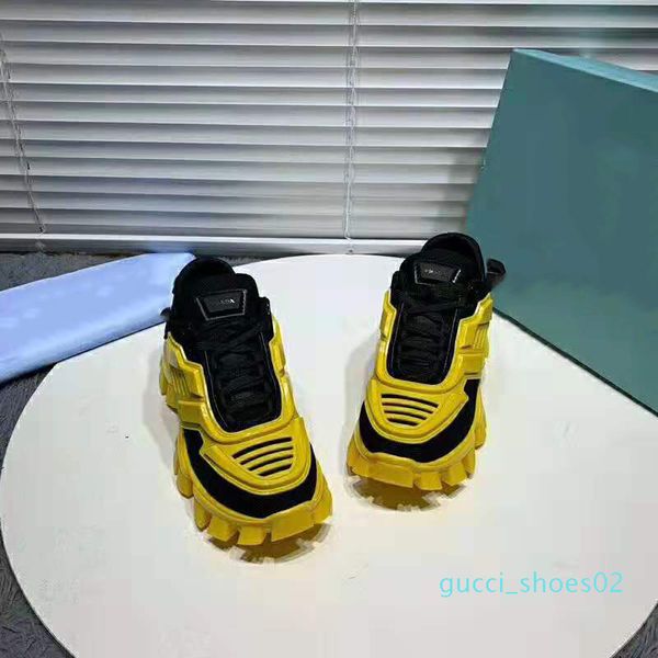 

new fashion designer shoes cloudbust thunder low outdoor mesh men women black sole shoes yellow casual shoes size 35-46 g02