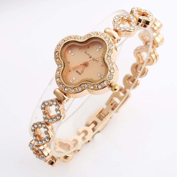 

fashion women watches luxury crystal watches rose gold quartz women bracelet, Slivery;brown