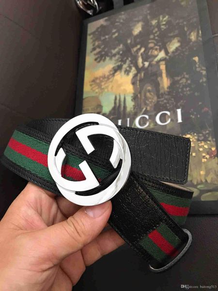 

2019 design buckle belt men's casual luxury leather men's belt, Black;brown