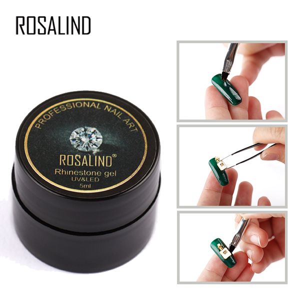 

rosalind 5ml rhinestone gel uv gel nail polish adhesives sticky nail varnish decoration tools rhinestone glue lacquer, Red;pink