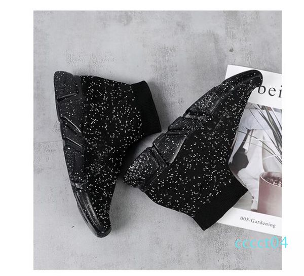 

2019 new designer casual sock shoes brand speed trainer pink black red triple black fashion socks trainer shoes 36-45 ct04