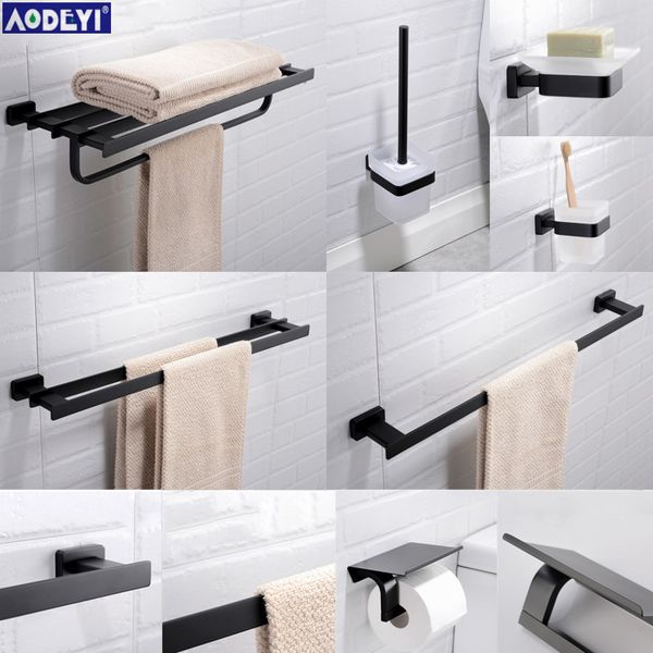 

bathroom hardware set black towel rail rack bar shelf paper holder toothbrush holder soap dished bathroom accessories