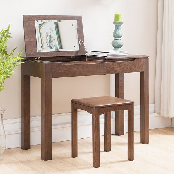 

pure solid wood stool oak square stool solid wood makeup nordic minimalist walnut furniture