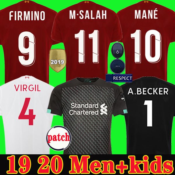 

firmino mohamed m. salah liverpool jersey 19 20 soccer jersey 6 times origi mane minamino football shirt goalkeeper men kids jersey1234, Black;yellow