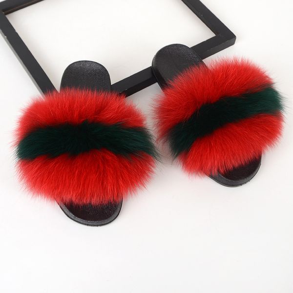 

fur slippers women home fluffy sliders comfort with feathers furry summer flats sweet ladies shoes size 45 home shoes, Black