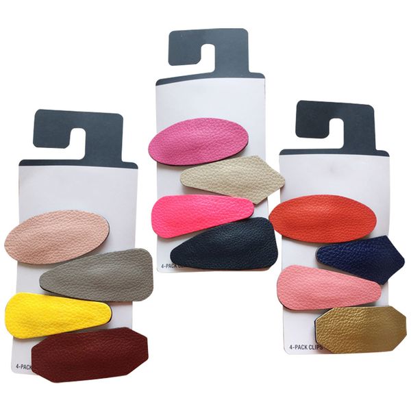 

пакет из 4 cute baby girl волос клип кожа polygon сплошной цвет формовочных зажимов аксессуары для волос, Slivery;white