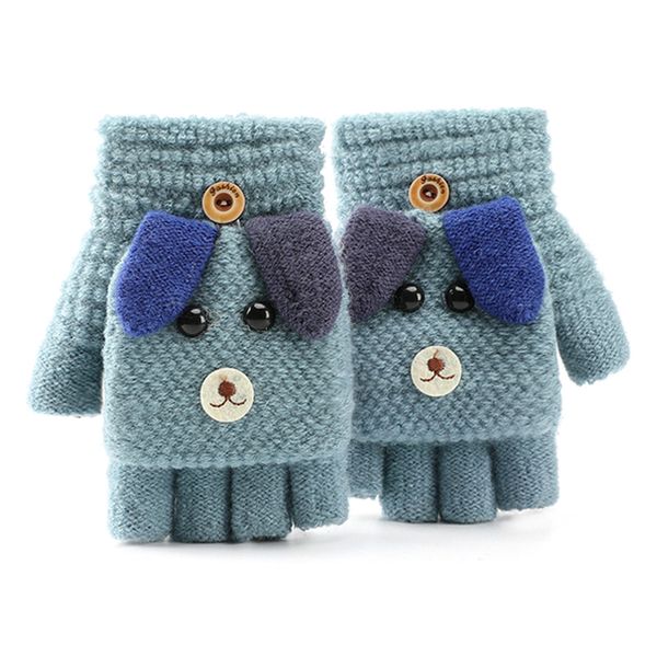 

1 pair kids fingerless gloves winter warm boys girls flip glove children sports gloves for cycling camping hiking fishing skiing