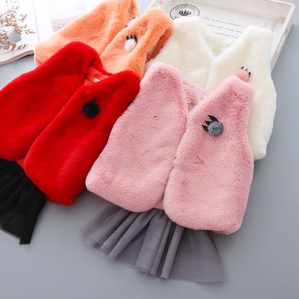 

girl vest jacket 2019 fall winter children wear warm vests, Blue