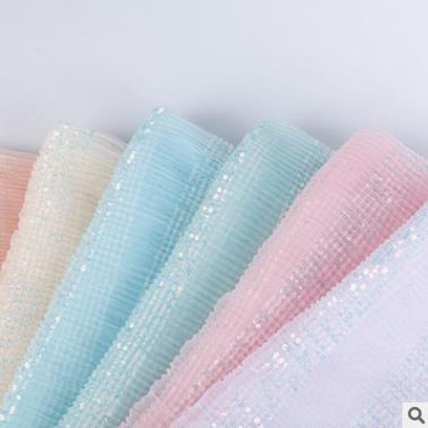 

spring summer polyester beads embroidery wedding dress fashion embroidery fabric, Pink;blue