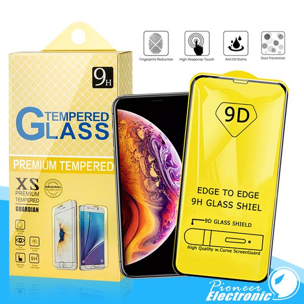 

9d full cover tempered glass for iphone 11 pro x xs max for samsung a10 e a20 a30 a40 a40s a50 a60 a70 a80 m10 screen protector with package