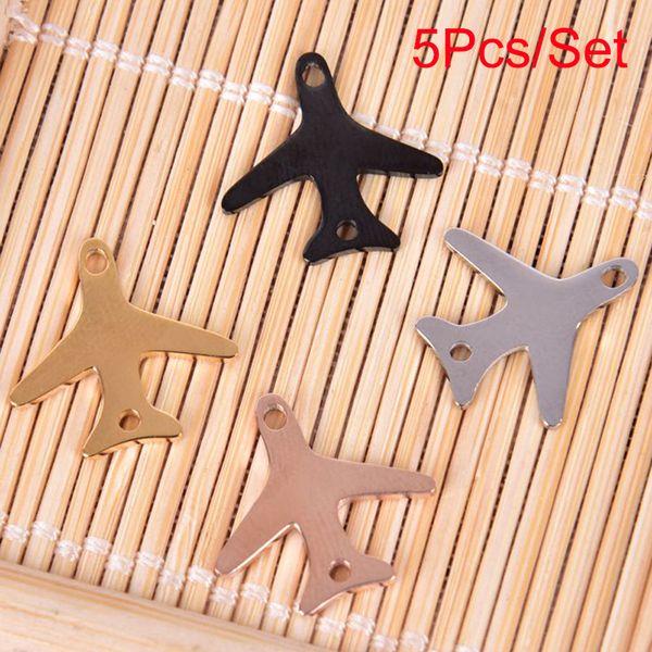

5pcs/set stainless steel aircraft double hole charms pendant diy jewelry craft, Bronze;silver