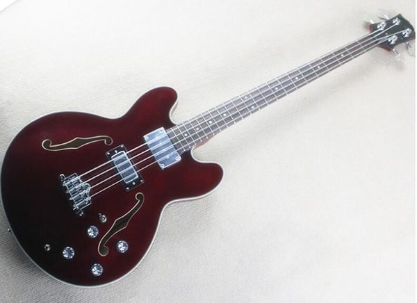 

335 bass четыре строки electric bass semi hollow бордовый настраиваемый цвета, свободная перевозка груза