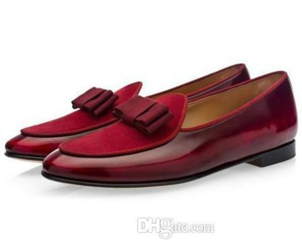 

Итальянский дизайнер Mens Velvet Мокасины с Bow кисточкой скольжения на плоской подошве Мокасины мужчина платье вскользь Пром ботинки большого размера 39-46 ERT